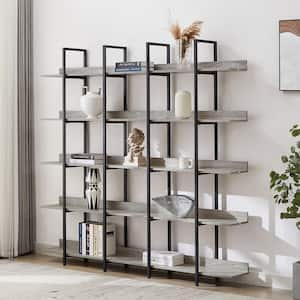 Dropship 74.8 Inch Bookshelf L-shape MDF Boards Stainless Steel Frame  Corner 6-tier Shelves Adjustable Foot Pads, Black to Sell Online at a Lower  Price