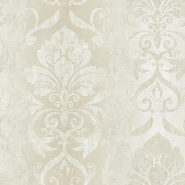 Chesapeake Lulu Snow Smiling Damask Paper Strippable Roll Wallpaper (Covers 60.8 sq. ft.)
