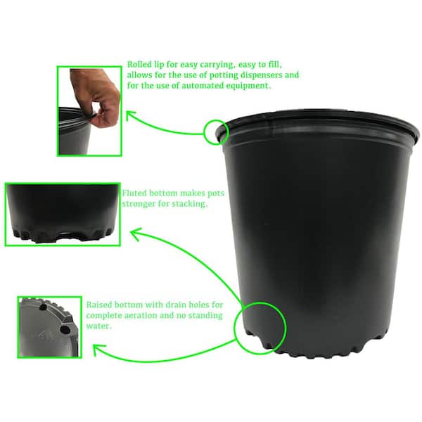 Hydroponics Organic 2 Gal. Nursery Pots (10-Pack) VHPP200-10 - The Home  Depot