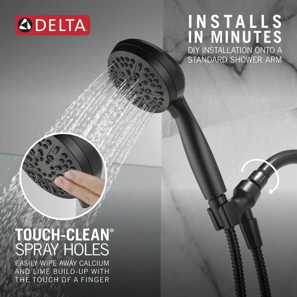 Matte Black Adjustable Handheld Multi-Head Shower System
