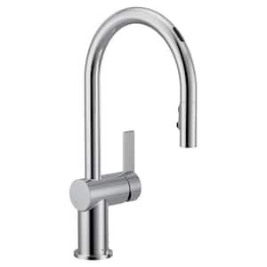 Cia Single-Handle Smart Touchless Pull Down Sprayer Kitchen Faucet with Voice Control and Power Clean in Chrome