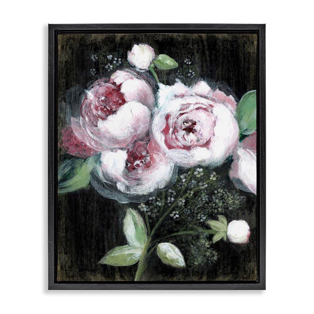 Moody Roses on Black by Janet Tava Black Floater Frame Nature Graphic Art Print 21 in. x 17 in. price history on PriceWatchPro