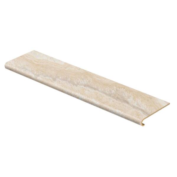 Cap A Tread Aegean Travertine Natural 47 in. Long x 12-1/8 in. Deep x 1-11/16 in. Height Vinyl Overlay to Cover Stairs 1 in. Thick