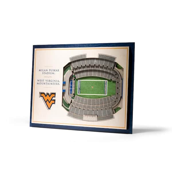 NCAA West Virginia Mountaineers 5-Layer Stadiumviews 3D Wooden Wall Art