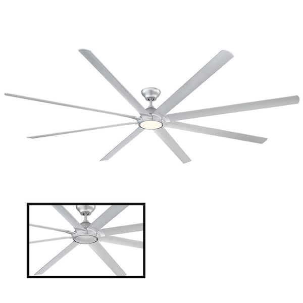 Modern Forms Hydra 120 in. LED Indoor/Outdoor Titanium Silver 8-Blade Smart Ceiling Fan with 3000K Light Kit and Wall Control