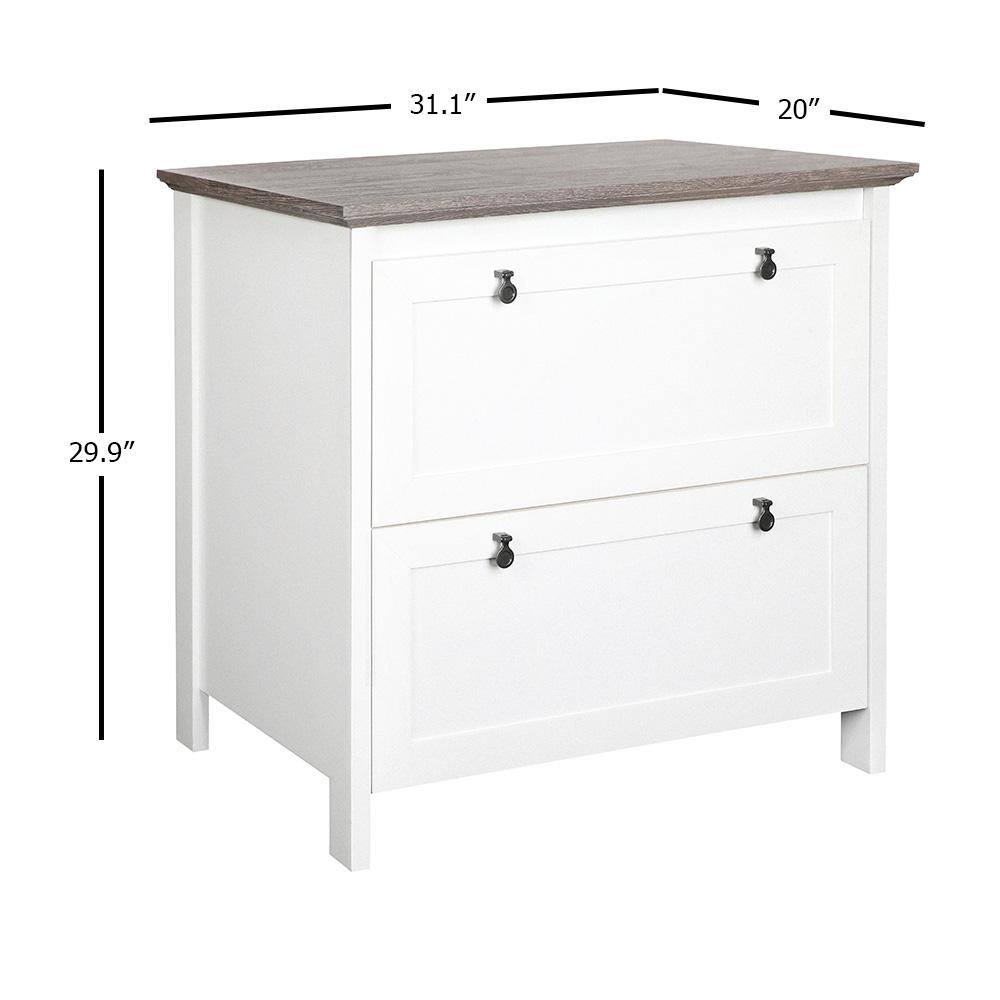 Saint Birch 2-Drawer Legal Size Lateral Filing Cabinet in Gray Oak/White
