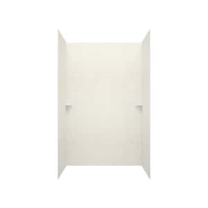 Square Tile 36 in. x 36 in. x 96 in. 3-Piece Easy Up Adhesive Alcove Shower Surround in Tahiti White