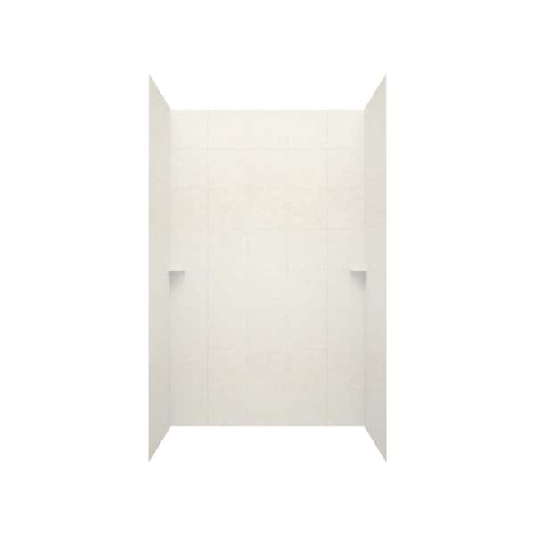 Swan Square Tile 36 in. x 36 in. x 96 in. 3-Piece Easy Up Adhesive Alcove Shower Surround in Tahiti White