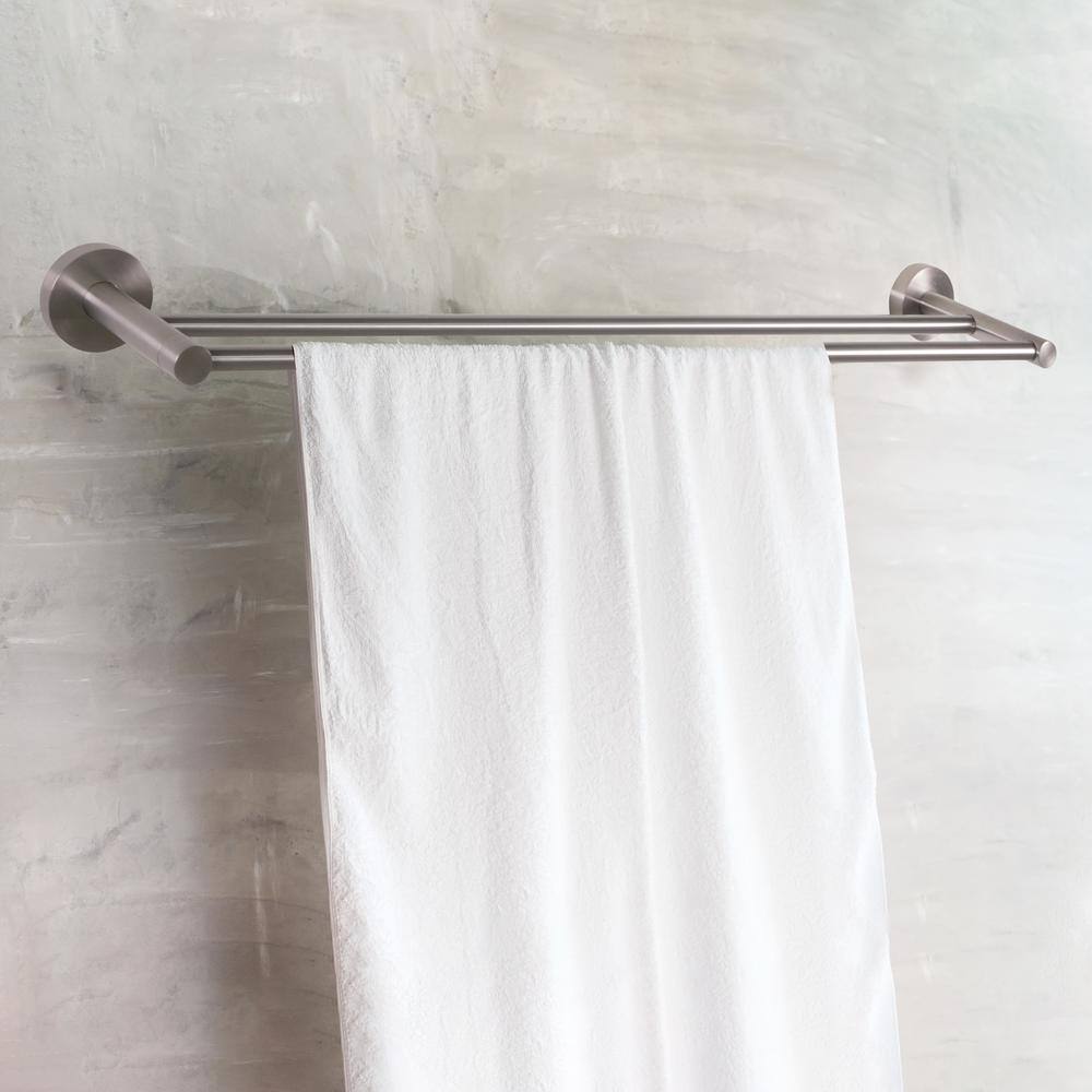Kelton 24" Satin Nickel Wall Mounted Double Towel Bar