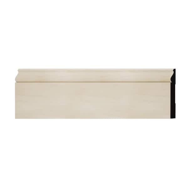 Ekena Millwork WM163E 0.56 in. D x 5.25 in. W x 6 in. L Wood (Poplar) Baseboard Moulding Sample