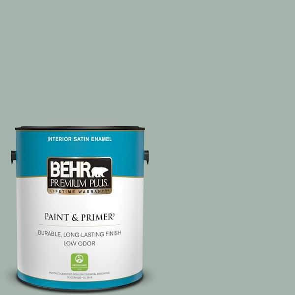 BEHR PREMIUM PLUS 1 gal. #460E-3 Smokey Slate Satin Enamel Low Odor Interior Paint & Primer