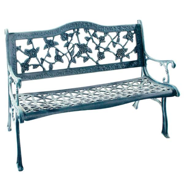 Unbranded English Rose Cast Aluminum Outdoor Bench