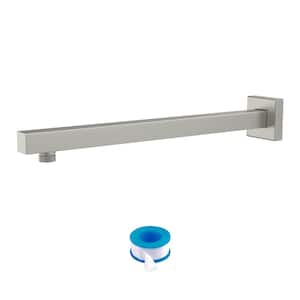 16 in. Stainless Steel Square Wall Mount Shower Extension Arm and Flange in Brushed Nickel