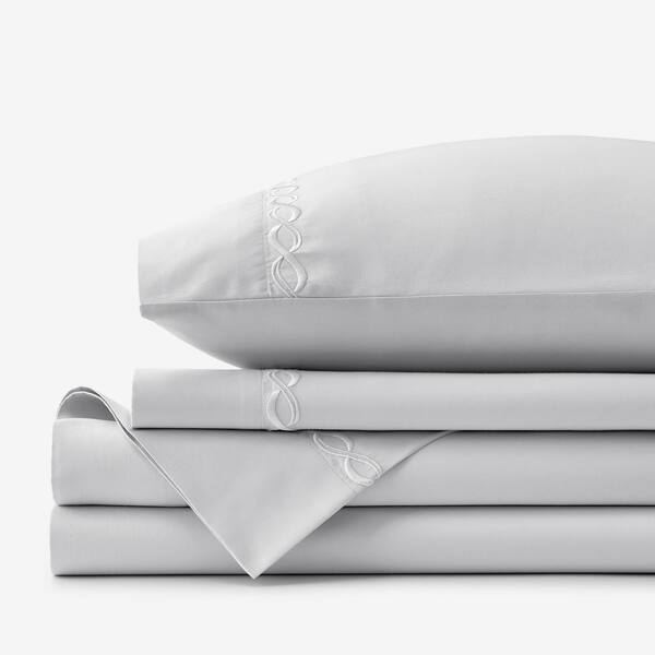The Company Store Legends Luxury Marcella 4-Piece Fog Egyptian Cotton Sateen Queen Sheet Set