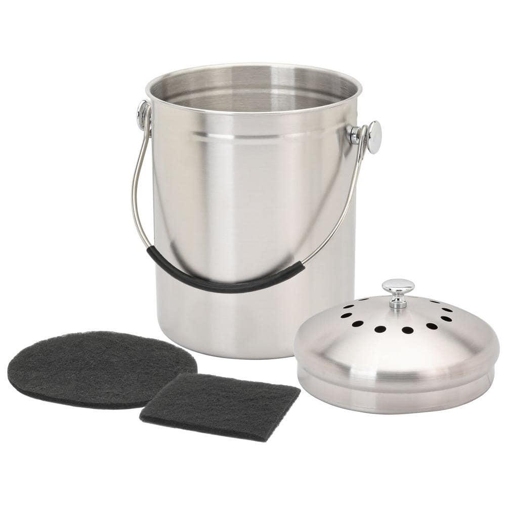 BLACK+DECKER Stainless Steel 166 oz. Countertop Compost Bin