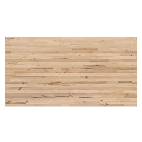 6 ft. L x 39 in. D x 1.5 in. T Unfinished Birch Butcher Block Countertop in Yellow with Eased Edge