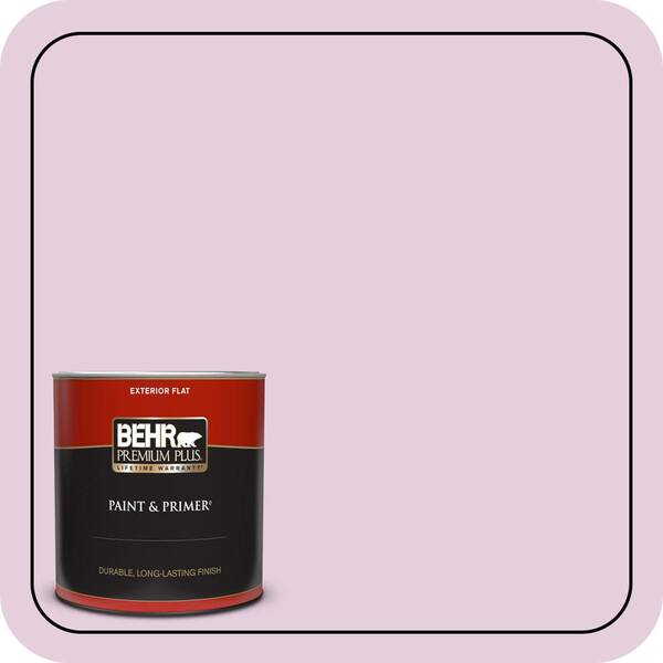 BEHR PREMIUM PLUS 1 qt. #680C-3 Rose Glow Flat Exterior Paint & Primer