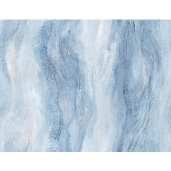 Seabrook Designs 60.75 sq. ft. Blue Lake Smoke Texture Embossed Vinyl Unpasted Wallpaper Roll