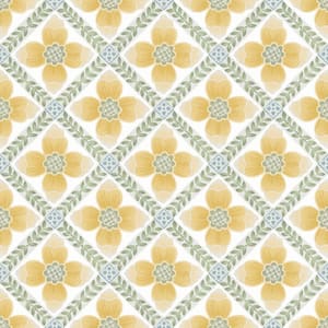 Mimi Yellow Quilted Floral Peel and Stick Wallpaper