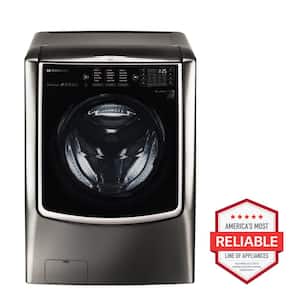 5.8 Cu. Ft. SMART Front Load Washer in Black Stainless Steel with TurboWash and Steam