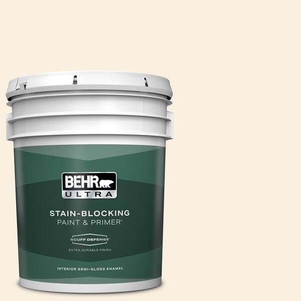 BEHR ULTRA 5 gal. #ECC-52-2 Aristocrat Ivory Extra Durable Semi-Gloss Enamel Interior Paint & Primer