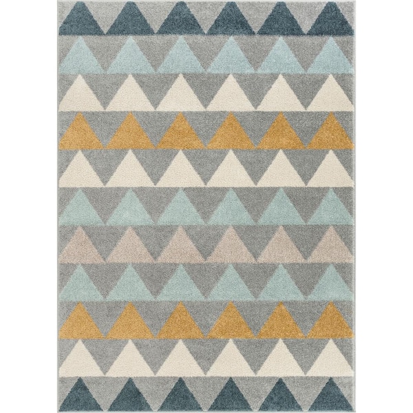 Well Woven Mystic Nova Modern Geometric Grey 3 ft. 11 in. x 5 ft. 3 in. Area Rug