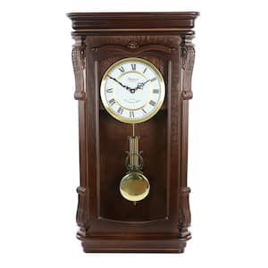 Quickway Imports Large Vintage Grandfather Wood- Looking Plastic Pendulum  Wall Clock for Living Room Kitchen, or Dining Room, Large White QI004145.L.WT  - The Home Depot