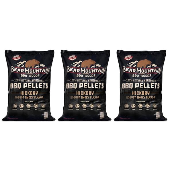 All-Natural Hardwood Hickory Smoker Pellets, 20 lbs. (3-Pack)