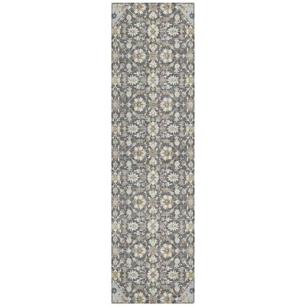 Chantille Machine Washable Indoor/Outdoor Abstract ACN3046 Gray 2 ft. x 7 ft. Runner Rug