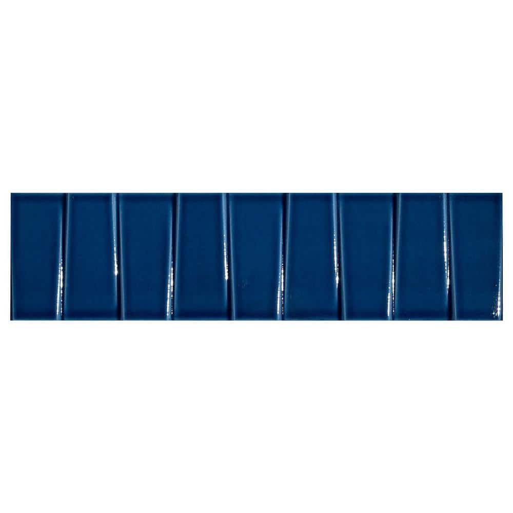 Colorwave Steps Nautical Blue 4.43 in. x 0.34 in. Polished Crackled Ceramic Wall Tile Sample price history on PriceWatchPro
