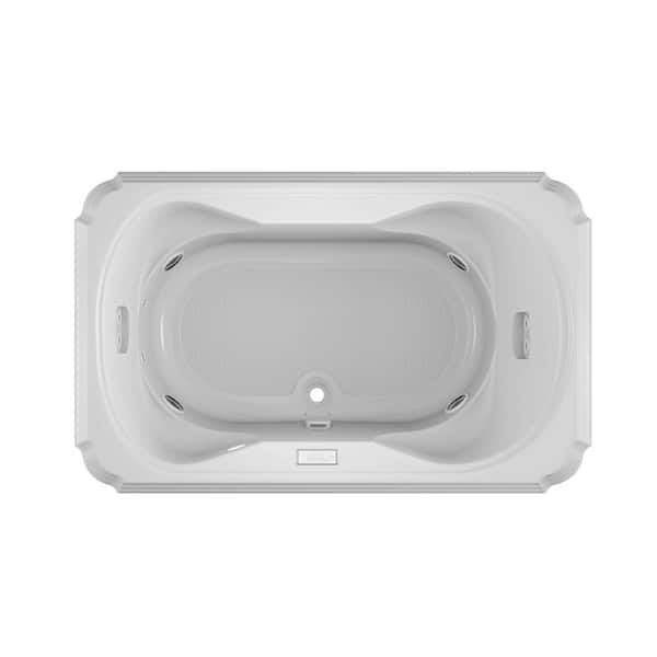 JACUZZI MARINEO SALON SPA 66 in. x 42 in. Rectangular Combination Bathtub with Center Drain in White