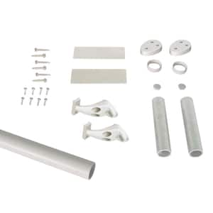 94 in. x 1.5 in. Powder Coated Aluminum ADA Pipe Rail Extension Kit in White Stair Railing Kit