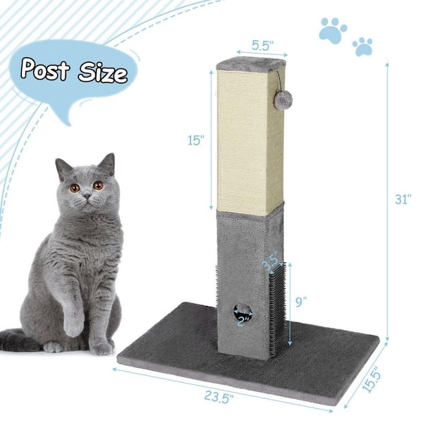 ANGELES HOME 31 in. Tall Cat Scratching Post with Sisal Rope and