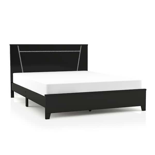 Furniture of America Demartin Black Wood Frame King Platform Bed with  Storage IDF-7223BK-EK - The Home Depot