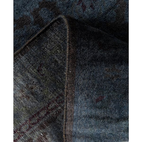 Overdyed Gray 3 ft. x 8 ft. Solid Wool Indoor Runner Rug