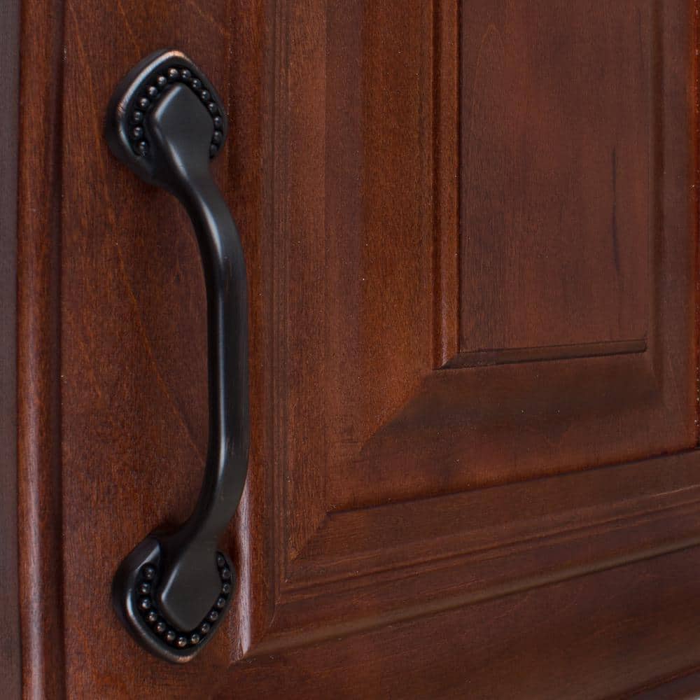 Oil Rubbed Bronze Beaded Spade Cabinet Pull with Mounting Hardware