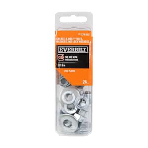 8-Pieces 5/16 in. Zinc-Plated Nuts, Washers and Lock Washers