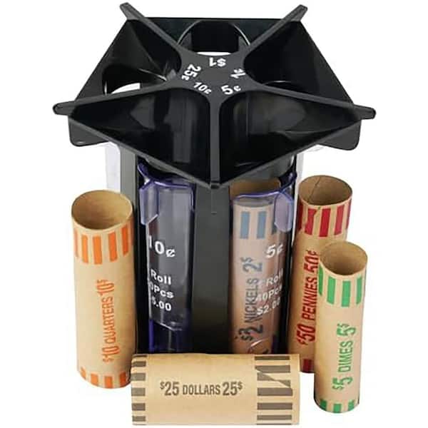 5-in-1 Coin Sorter Tube Change Counter Machine Organizer with Wrappers Accurate Easy Use Compact Portable