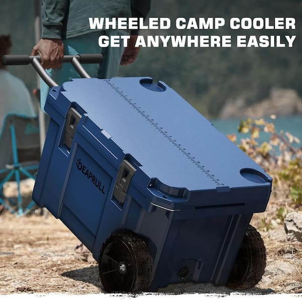 ITOPFOX Heavy-Duty Wheels 65 qt. Khaki Chest Cooler with