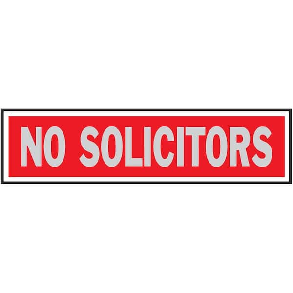 HY-KO 2 in. x 8 in. Aluminum No Solicitors Sign