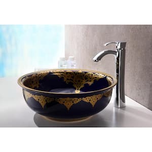 Sauano Vessel Sink in Royal Blue