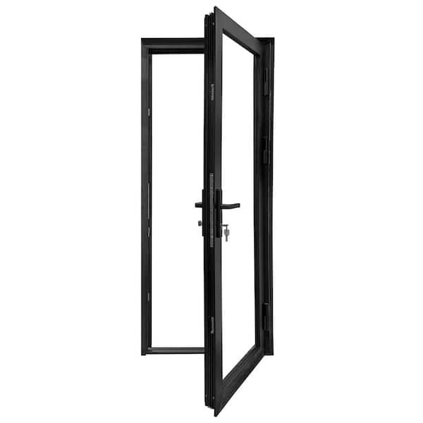 TEZA DOORS Teza French Door 37.5 in. x 96 in. Matte Black Aluminum