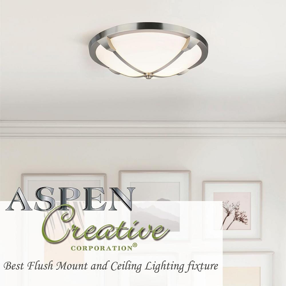 15" Black Flush Mount with Frosted Glass Shade