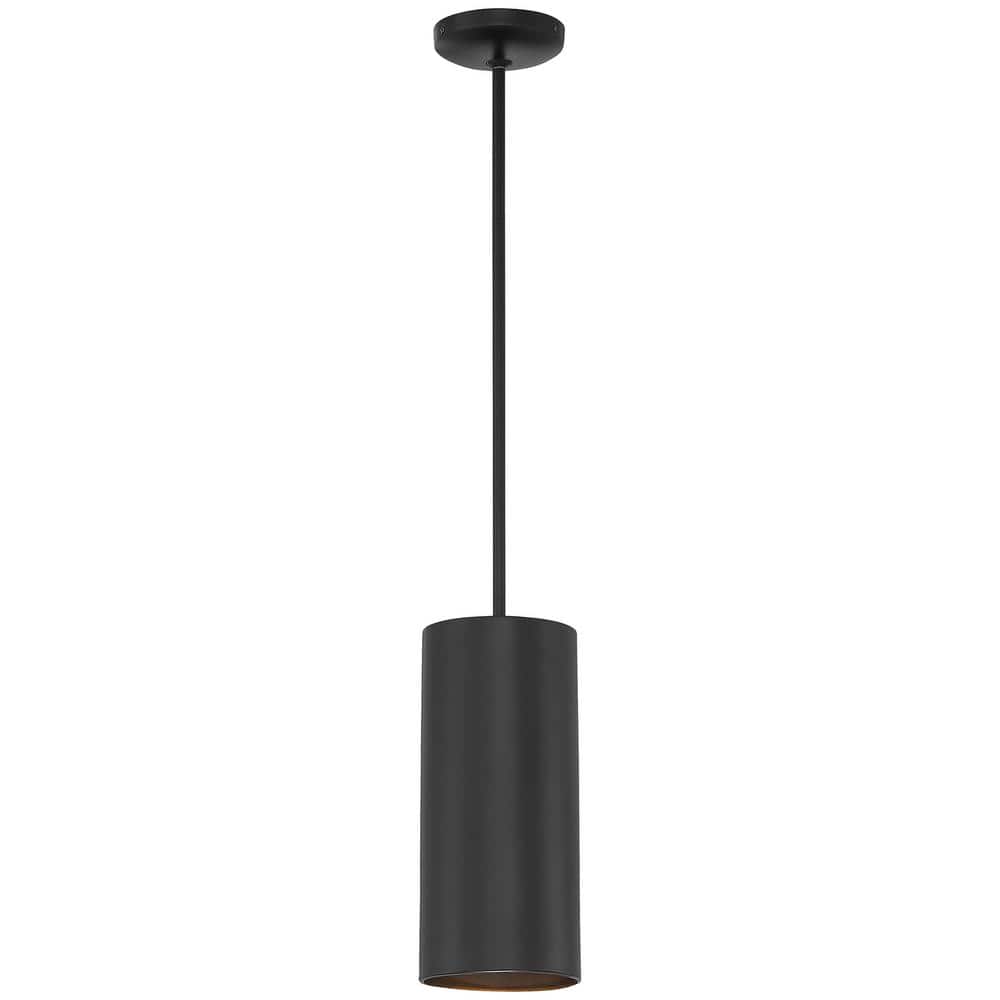 Pilson XL 10-Watt 1-Light Matte Black Shaded Pendant Light