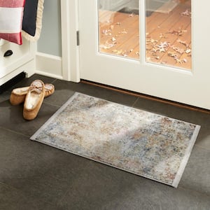 Everyday Rein Abstract Cloud Brown Beige 2 ft. x 3 ft. Machine Washable Area Rug