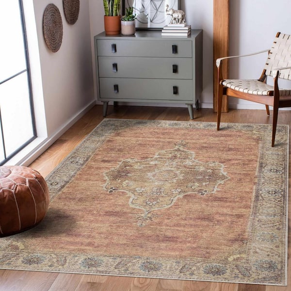 Powhatan 9 ft. X 12 ft. Camel, Dark Brown, Light Sage Area Rug