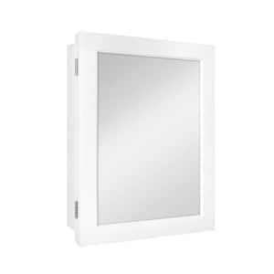 15-1/4 in. W x 19-3/8 in. H Rectangular Framed Recessed or Surface-Mount Bathroom Medicine Cabinet with Mirror, White
