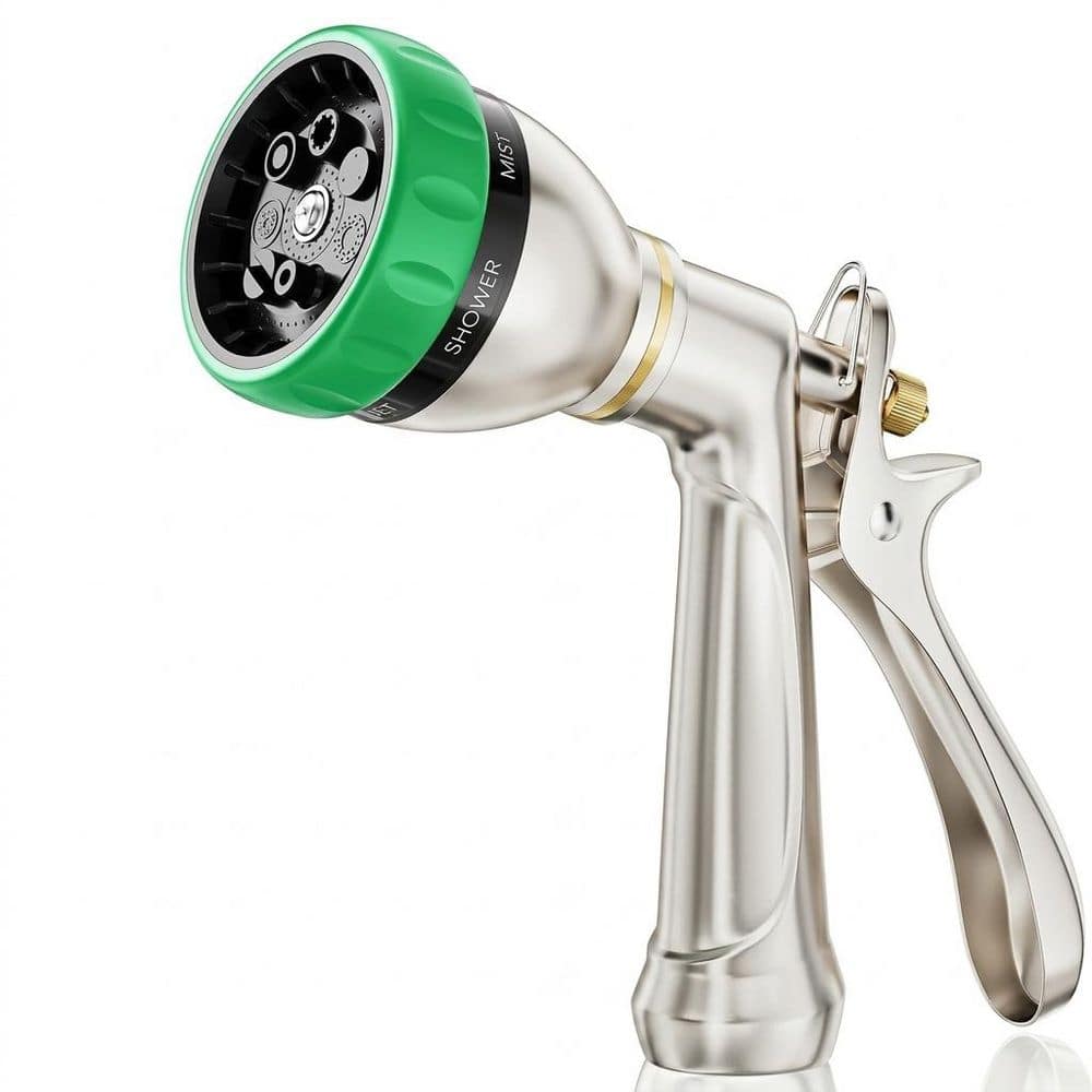 Heavy Duty Metal Garden Hose Nozzle with 7 Spray Patterns, Ergonomic Rear Trigger, Leak-Free Sprayer, 1 Piece price history on PriceWatchPro