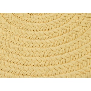 Trends Soft Yellow 3 ft. x 5 ft. Oval Braided Area Rug