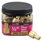 1/2 in. Brass PEX-B Barb x 1/2 in. Female Copper Sweat Adapter Pro Pack (40-Pack)